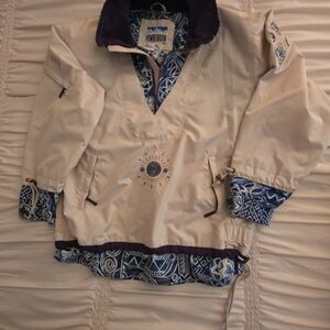 Women's Cream and Blue Ski Jacket